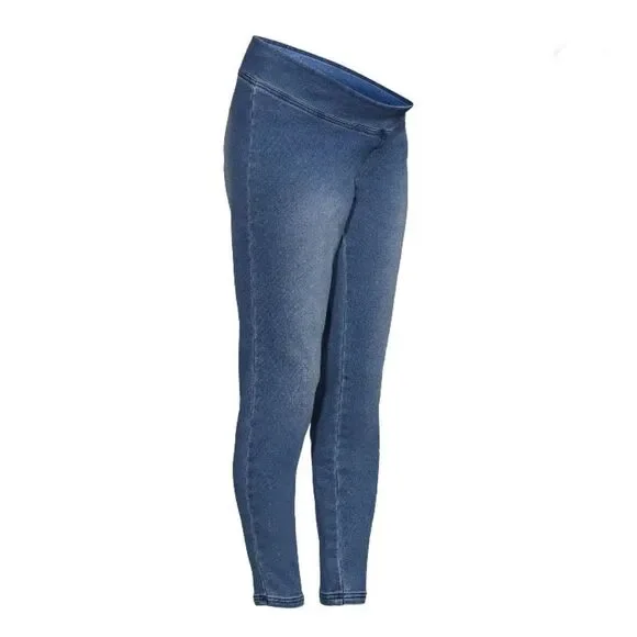 Women's Maternity Blue Denim Stretch Jeggings Pants Jeans Size M - Picture 3 of 8